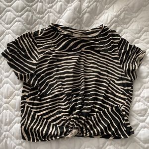 H&M zebra print crop top